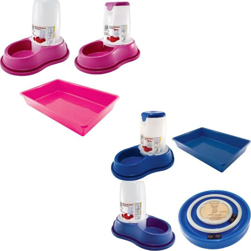 Kit P/ Gato Bebedor/ Comedor Automático + Bandeja Sanitária