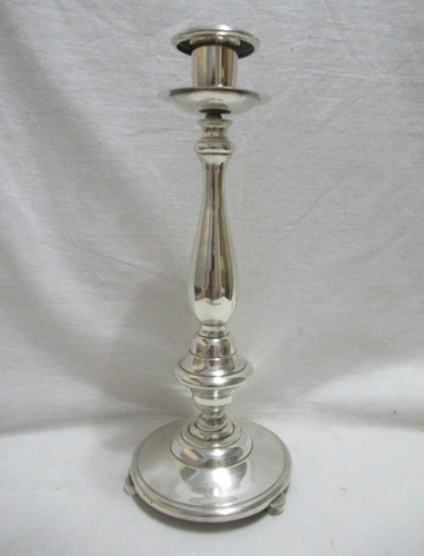 Antiguo Candelabro Candelero Plateado Estilizado 29 Cm Alto