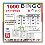 125 Hojas A4 Con 1000 Cartones Para Bingo 90 Bolillas Pdf