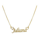 Colar Nome Personalizado Juliana Banhado A Ouro + Brinde