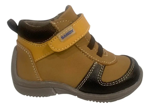 Zapato Pingo Infantil Media Bota Outdoor Con Velcro Bi Tono