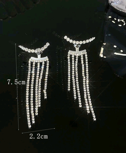 Elegantes Aretes Largos Con Flecos 