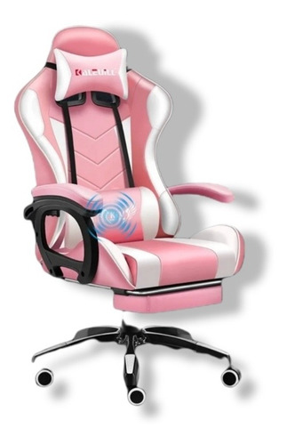 Silla Gamer Semi Profesional Con Apoya Pies Y Cojín Lumbar 