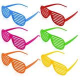 Gafas De Neon Plásticas Pasta Rejilla Corazon Estrella X 12