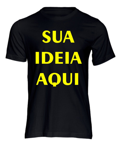 Camiseta Camisa Personalizada Algodão Sua Ideia Logo Grande