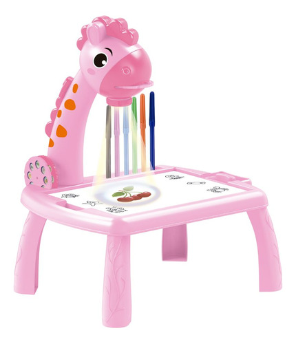 Mesa Lousa Projetora Desenhos Infantil Rosa Castela Brasil