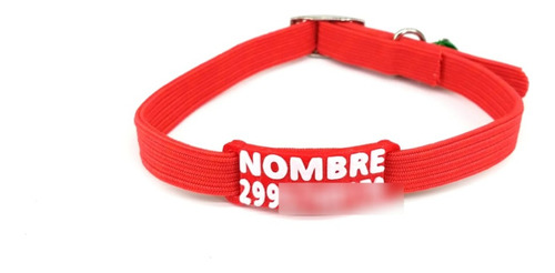 Collar Elastizado + Chapita Pasante Gato Y Perros Pequeños