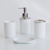 Set De Baño De 4 Piezas Plastico Moderno Varios Colores