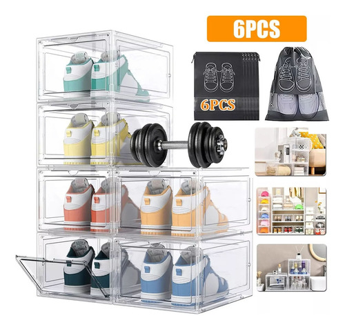 Zapatos Apilables Premium Multiusos Organizador Zapateros Color Transparente Makings Plásticos