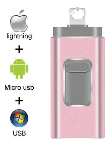 Pendrive Compativel iPhone 128gb - Rosa