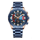 Relojes Curren 8401 Oac Deportivo Cronografo Acero Caja Color De La Malla Azul Color Del Bisel Azul Color Del Fondo Azul