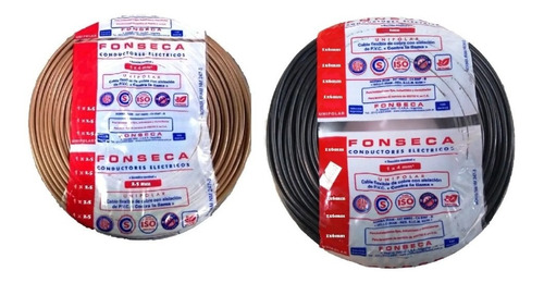 Cable Unipolar Fonseca 2 Rollo 1mm De 100m Negro Y Marron