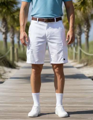 Bermuda Shorts Tactico Policia Turistica Blanca Seguridad