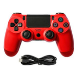 Gamepad Dubleshock Bluetooth Compatible Con Pc Y Play - Rojo