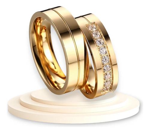 2 Anillos Matrimonio Duo Argollas Aniversario Joyería Pareja