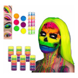 6 Sets De 6 Pigmentos Neon Sombra De Ojos Y Uñas Halloween