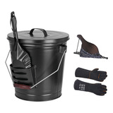 Ant March Gran Metal Ash Bucket Para Chimenea De 5.2 Galones