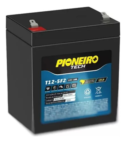 Bateria No-break 12v 5ah Pioneiro Tech Estacionaria T12-5f2