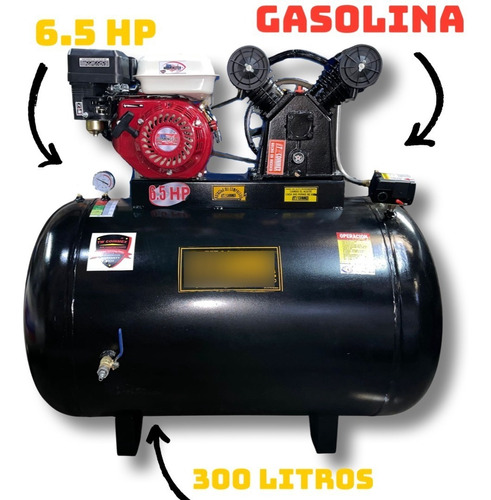 Compresor Aire Gasolina 6.5 Hp Tanque 300 Litros Twcoinmex