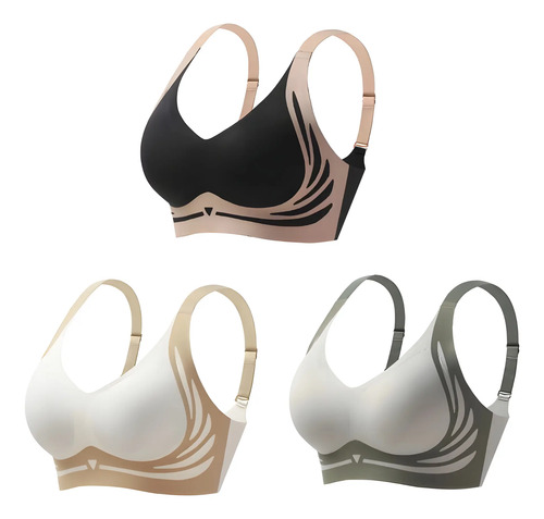 Brasier Push-up Sin Aros Para Mujer Sujetador 3piezas | MercadoLibre