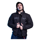 Campera Moto Stav Zip Hoodie Protection Windblock