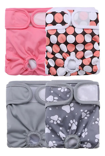 Set De 4 Pañales De Perro Femenina Lavables,reutilizable | MercadoLibre
