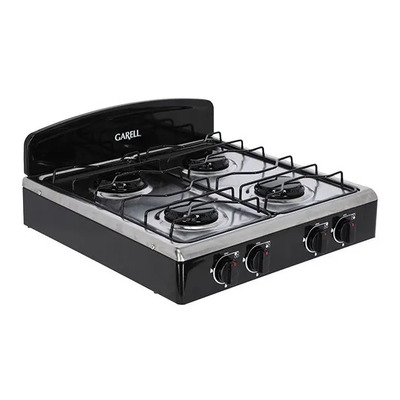 Parrilla Estufa De Mesa Gas De 4 Quemadores Acero Inoxidable Color Plateado\u002FNegro | MercadoLibre