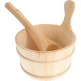 Set De Baño Con Cuchara Cilíndrica De Madera, 2 Unidades, Es