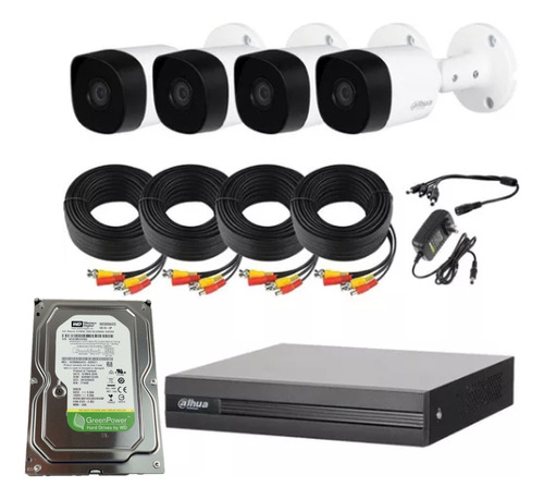 Kit 4 Cámaras Seguridad Dahua Wizsense Exterior Cctv 500 Gb