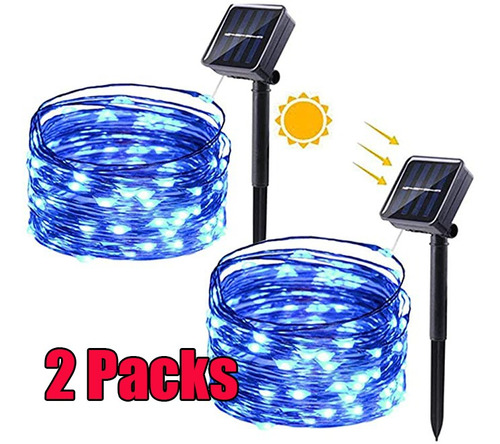 Christmas Solar Series 200 Led, 20 Metros, 8 Modos, Paquete