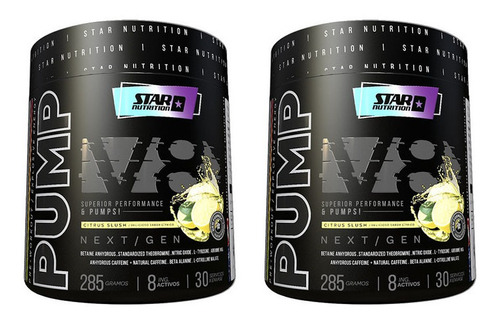 Pre Entreno Pump V8 Next Gen Star Nutrition 285 Gr X 2 Un