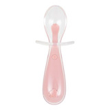 Colher Para Bebe Silicone Introdução Alimentar Rosa