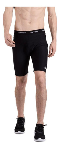 Calza Corta Topper Running Negro Hombre Deporfan 