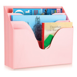 Organizador Porta Documentos Triplo Office Rosa Pastel