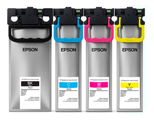 Pack 4 Tintas Epson T01c Originales B/c/m/y Wf-c579r Wf-c529