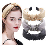 Diademas Nudos Mujer,3 Piezas Diadema De Perlas Top Kno...