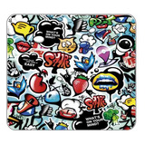 Mousepad Collage Beso Pajaro Gato Diseño Moderno Grafiti 821