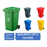 Basurero Contenedor De Basura 240 Litros Con Ruedas, Colores Color Verde