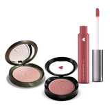 Kit Blush Bronze + Iluminador Cintilante Facial + Batom Rosa