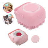 Cepillo Baño Perro Masajeador Dispensador Shampoo Mascotas Color Rosa