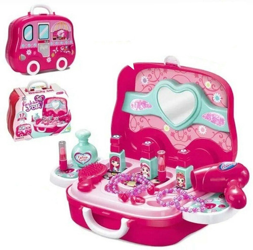 Set Sala Belleza Simulador Maquillaje Maletin Juego Infantil