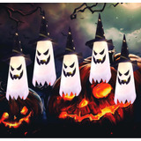 5 Piezas Colgantes Led Gorro Bruja Halloween Decoración Casa