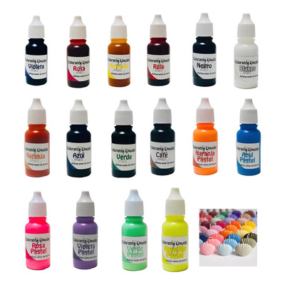 16 Colorantes Líquidos Para Velas Concentrado De 15 Ml | Envío gratis