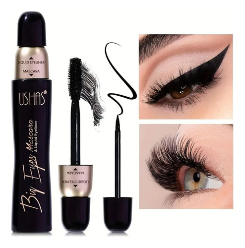  Rimel Mascara Pestañas + Delineador 2en1 Big Eyes Ushas