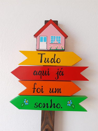 Tudo Aqui Já Foi Um Sonho Plaquinha Para Jardim Com Frase