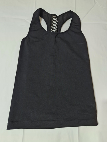 Musculosa Deportiva Negra Rejas