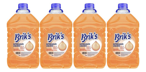Detergente Briks Naranjo 5 Litros X4