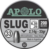 Kit Balines Apolo Slug 6,35 Lata X200 - 5 Unid 33gr 