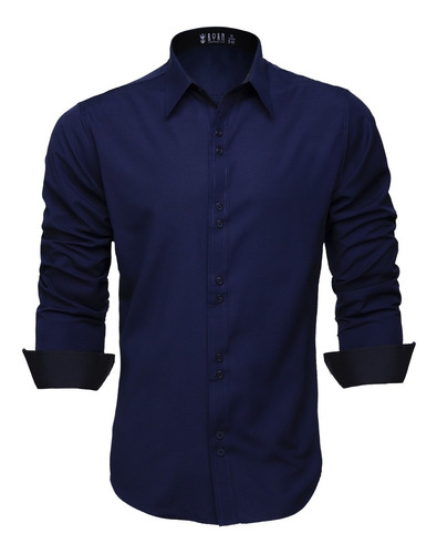 Camisa Social Masculina Manga Comprida Slim Fácil De Passar