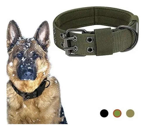 Collar Táctico Militar Para Perro Ajustable Hebilla Metalico